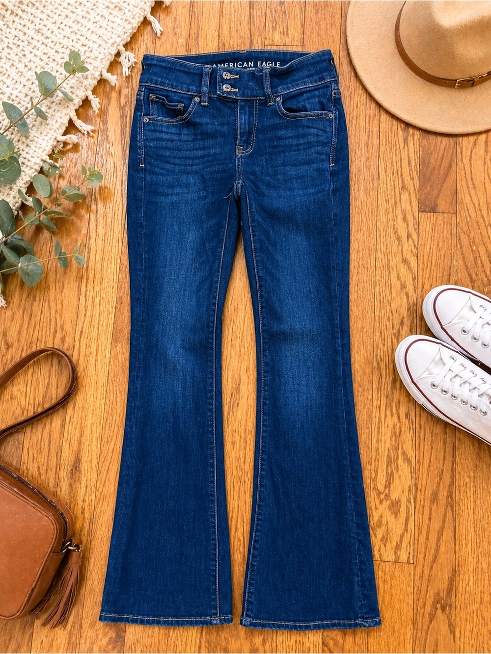 American Eagle Jeans Size 0 Dark Wash Stretch Low Rise with Next Level Stretch